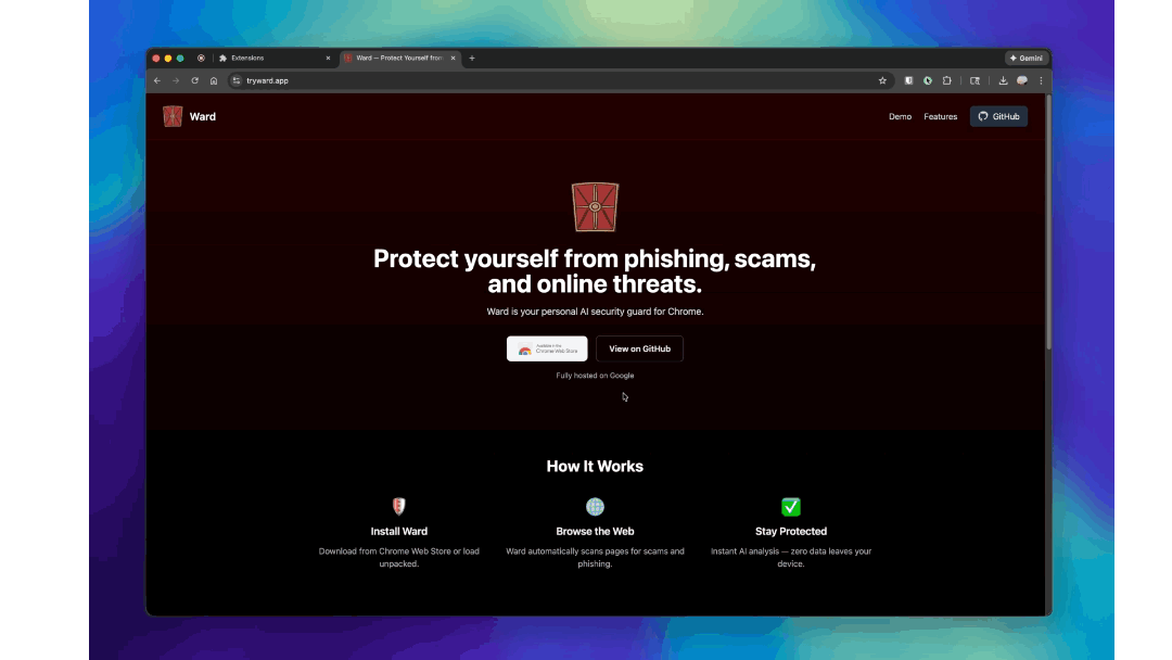 How to pin Ward extension